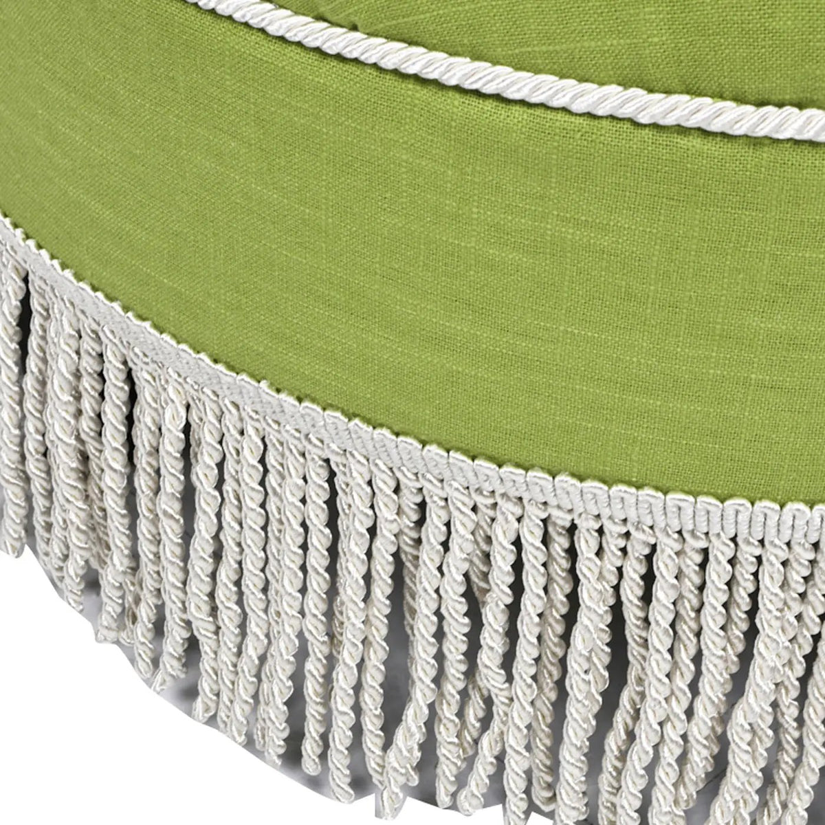 Yolanda Round Accent Ottoman | Handcrafted Quality | Kiln-Dried Hardwood Frame | 16 Inch Height