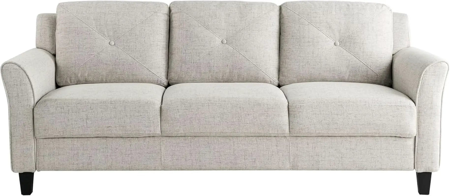 Harrington Sofa Beige With Curved Arms For Living Room from PriceLows™