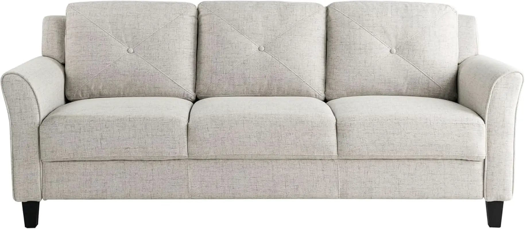 Harrington Sofa Beige With Curved Arms For Living Room from PriceLows™