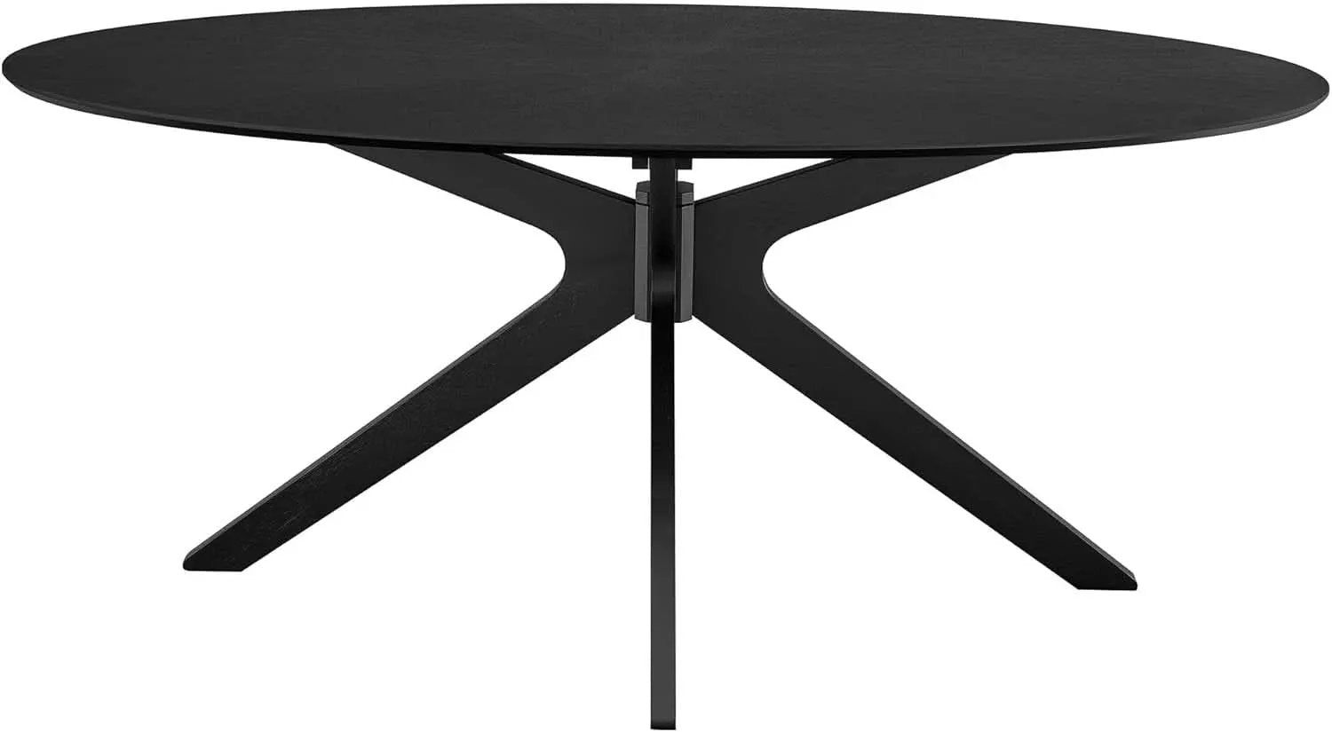 Crossroads 71 Inch Oval Wood Dining Table Black Seats 6 Easy To Assemble from PriceLows™