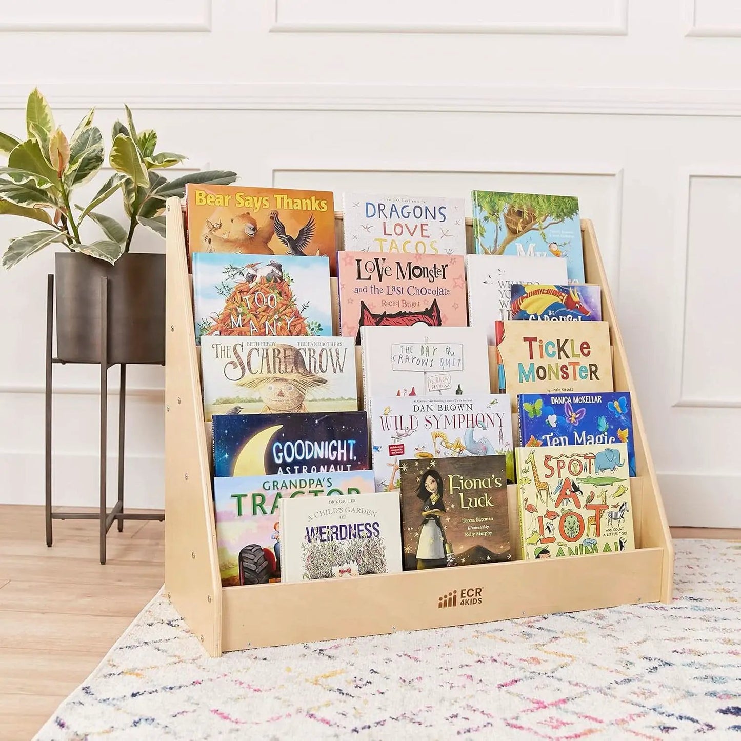 Natural Wood Single Sided Book Display Classroom Bookshelf from PriceLows™