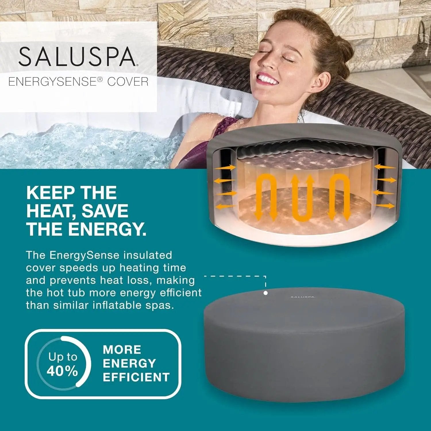 7 Person Round Inflatable Hot Tub 180 Jets Energy Efficient from PriceLows™