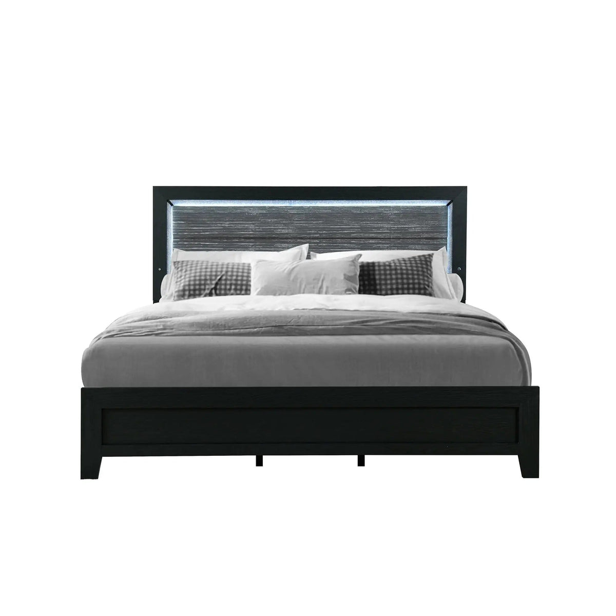 Carlos Modern Design Bed With LED | 3 Pieces | Wood | Bedroom