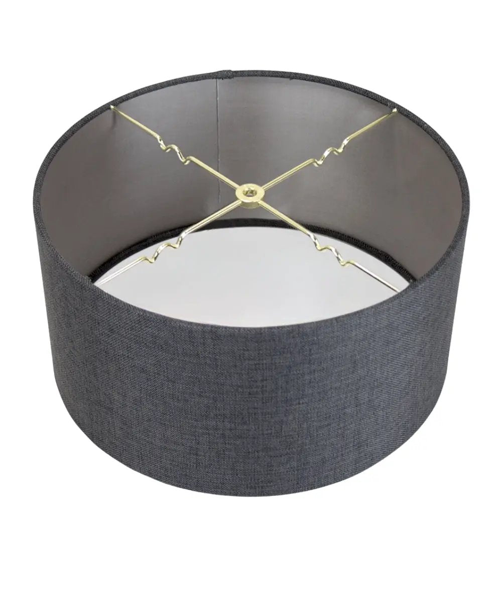 Drum Lampshade | Hardback Frame | Granite Gray | 16 X 16 X 9 Inches