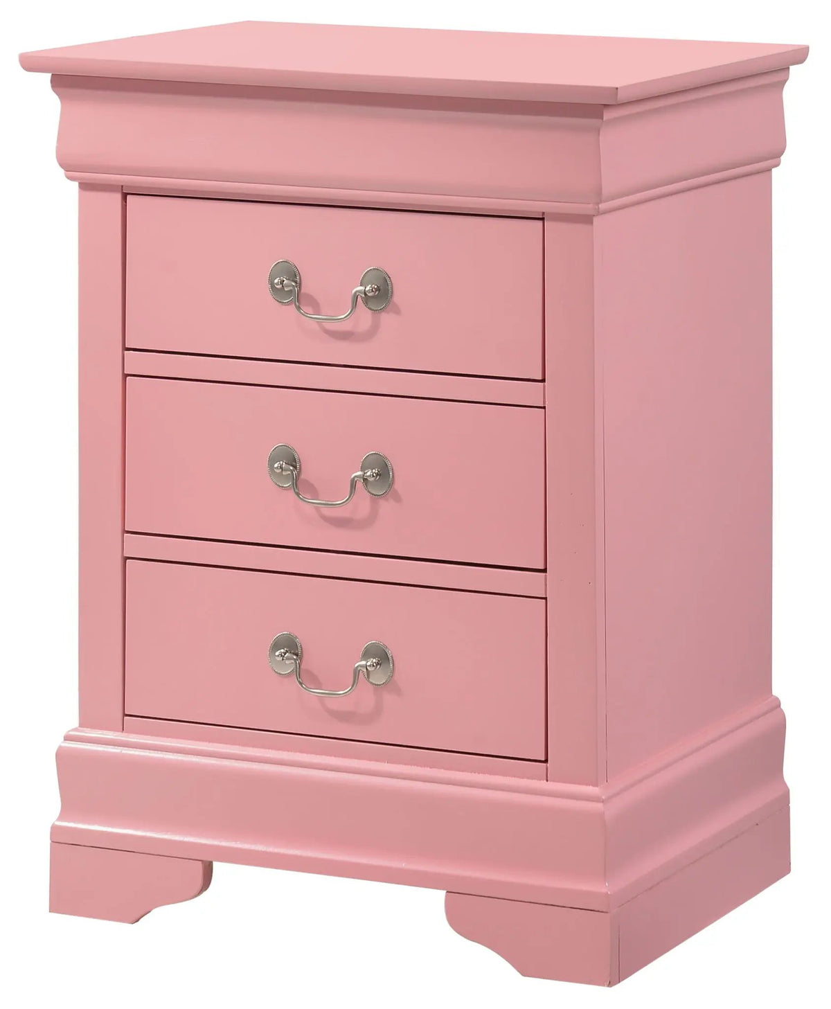 Louis Phillipe Nightstand | Traditional Wood Design | English Dovetailed Drawers | Metal Center Guides
