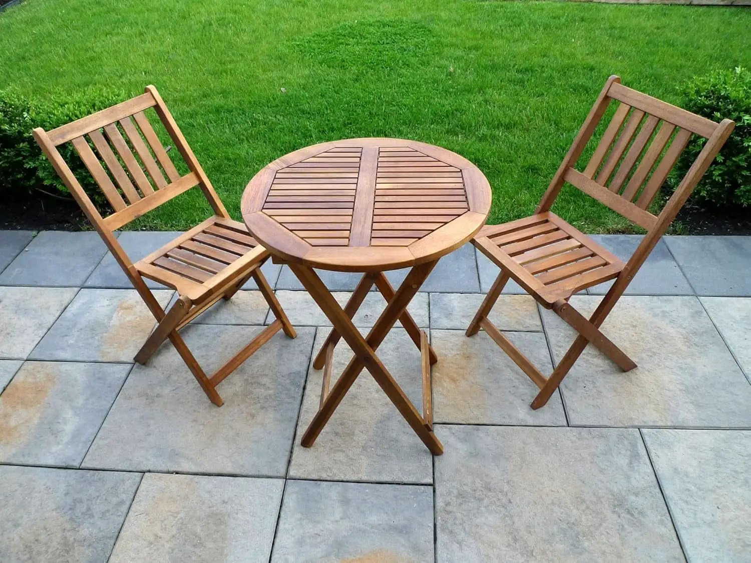 Acacia Round Folding Bistro Table And Chair Set Outdoor from PriceLows™