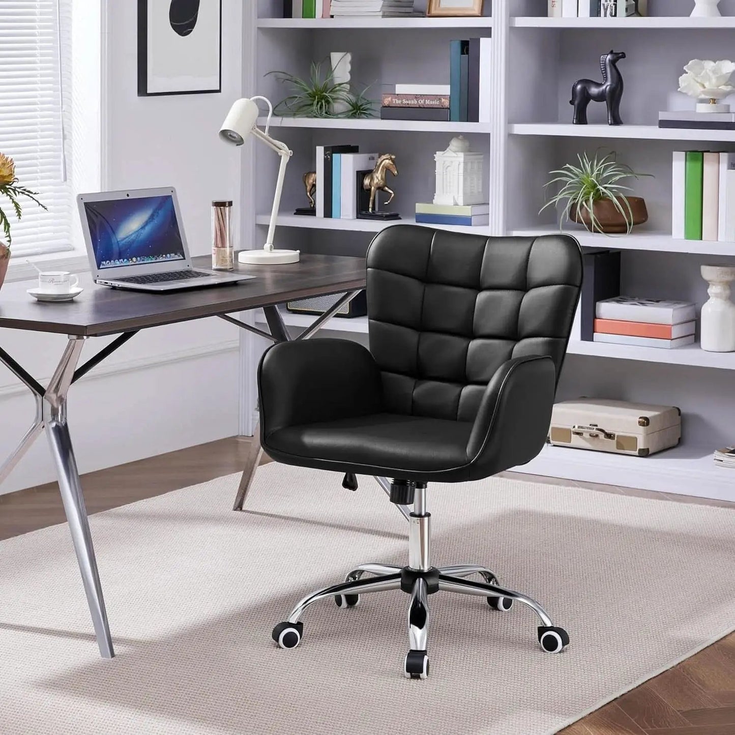 Ergonomic Office Chair 18.7 Inch Wide Seat Black Comfort from PriceLows™