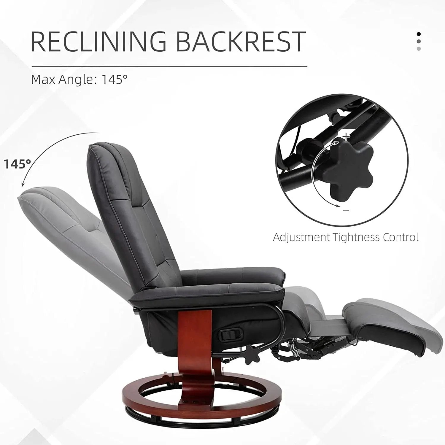 Manual Recliner Chair With Footrest And Swivel Base from PriceLows™