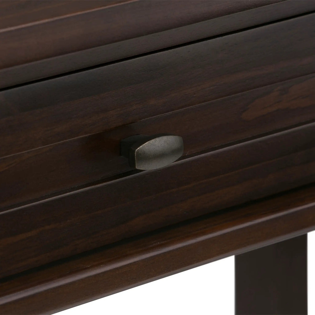 Warm Shaker Desk | Tobacco Brown Finish | Solid Wood Frame | Ergonomic Flip-Down Keyboard Tray