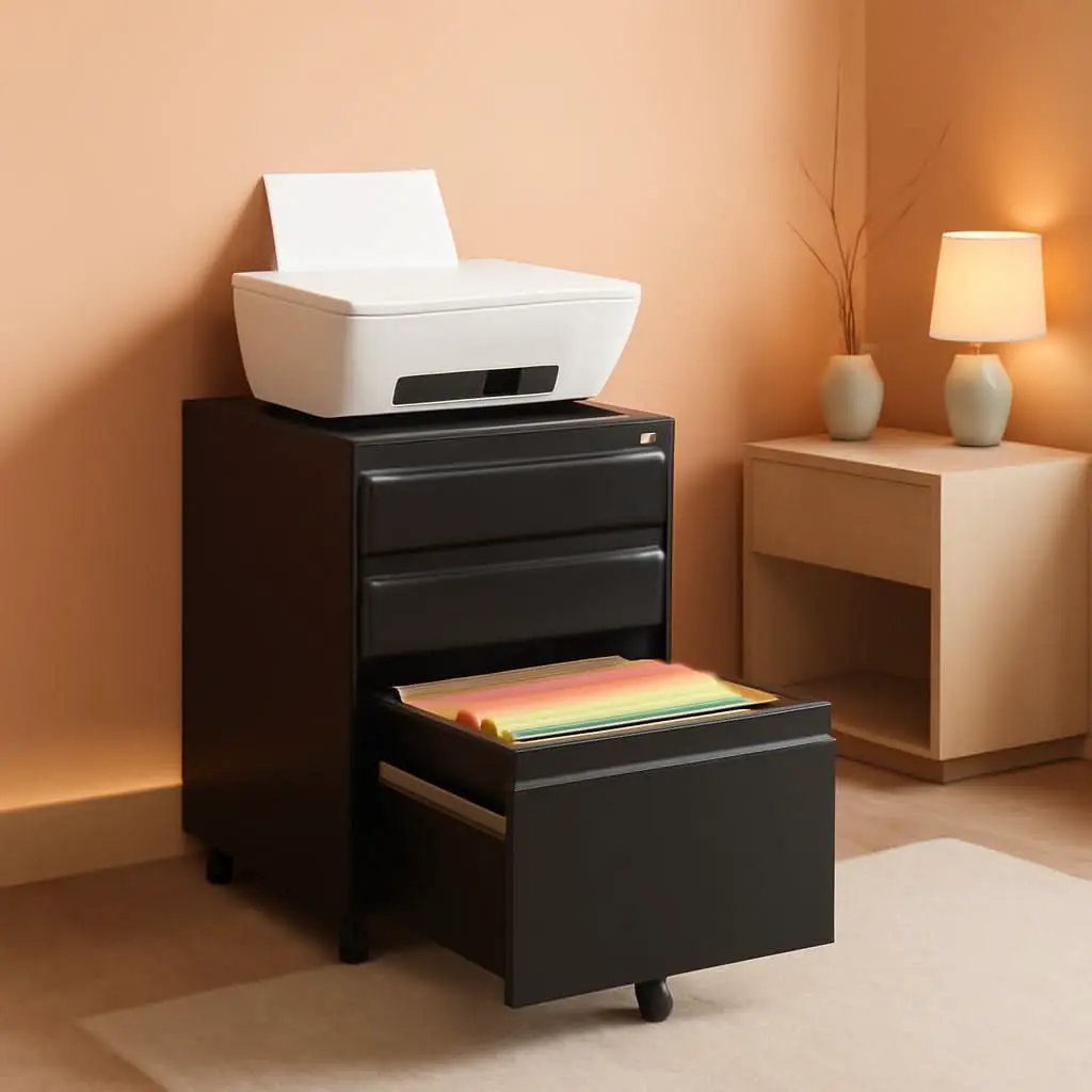 Mobile File Cabinet With Lock And Wheels 3 Drawer Storage from PriceLows™