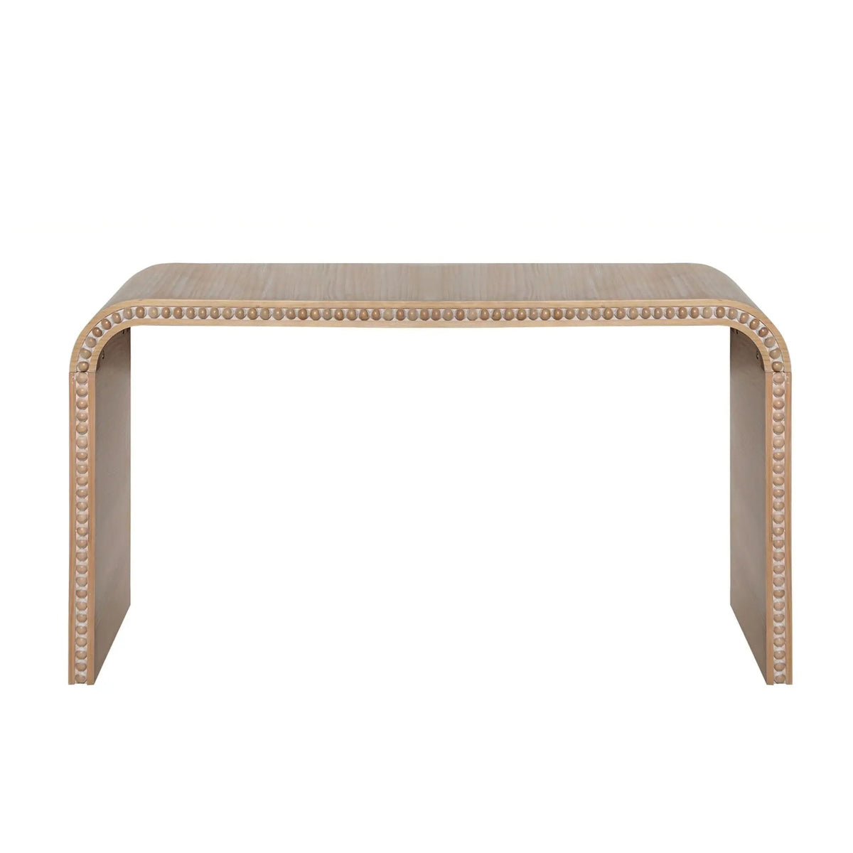 Waterfall Console Table | 59 Inch Width | Wood Trim Accent | Farmhouse Finish