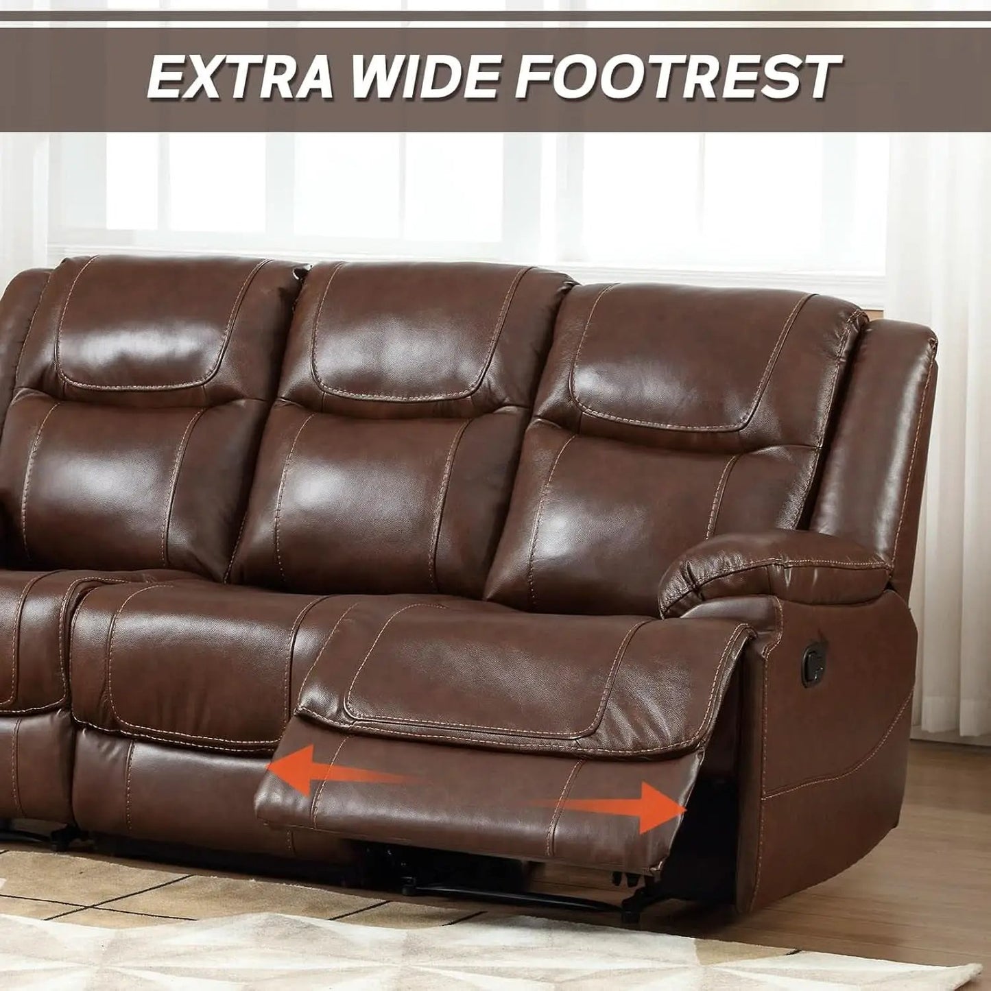 Manual Recliner Sofa Set Brown Living Room Collection from PriceLows™