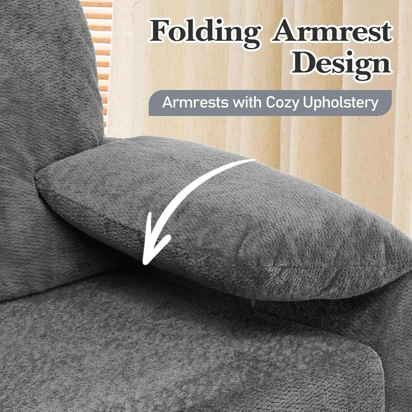 Convertible Sofa Bed With CloudLike Storage Chaise from PriceLows™