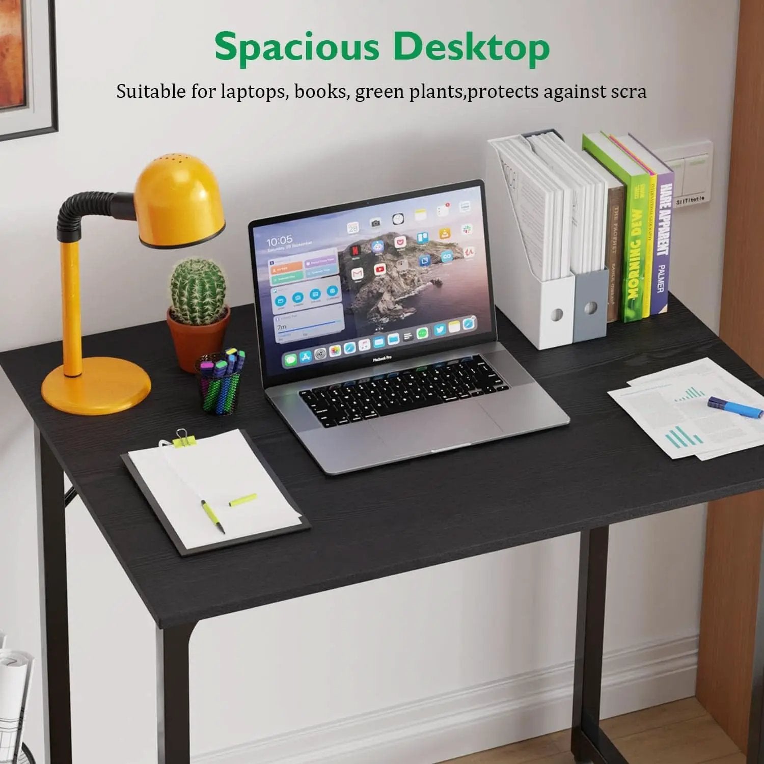 Black 32 Inch Desk And Chair Set For Home Office Use from PriceLows™