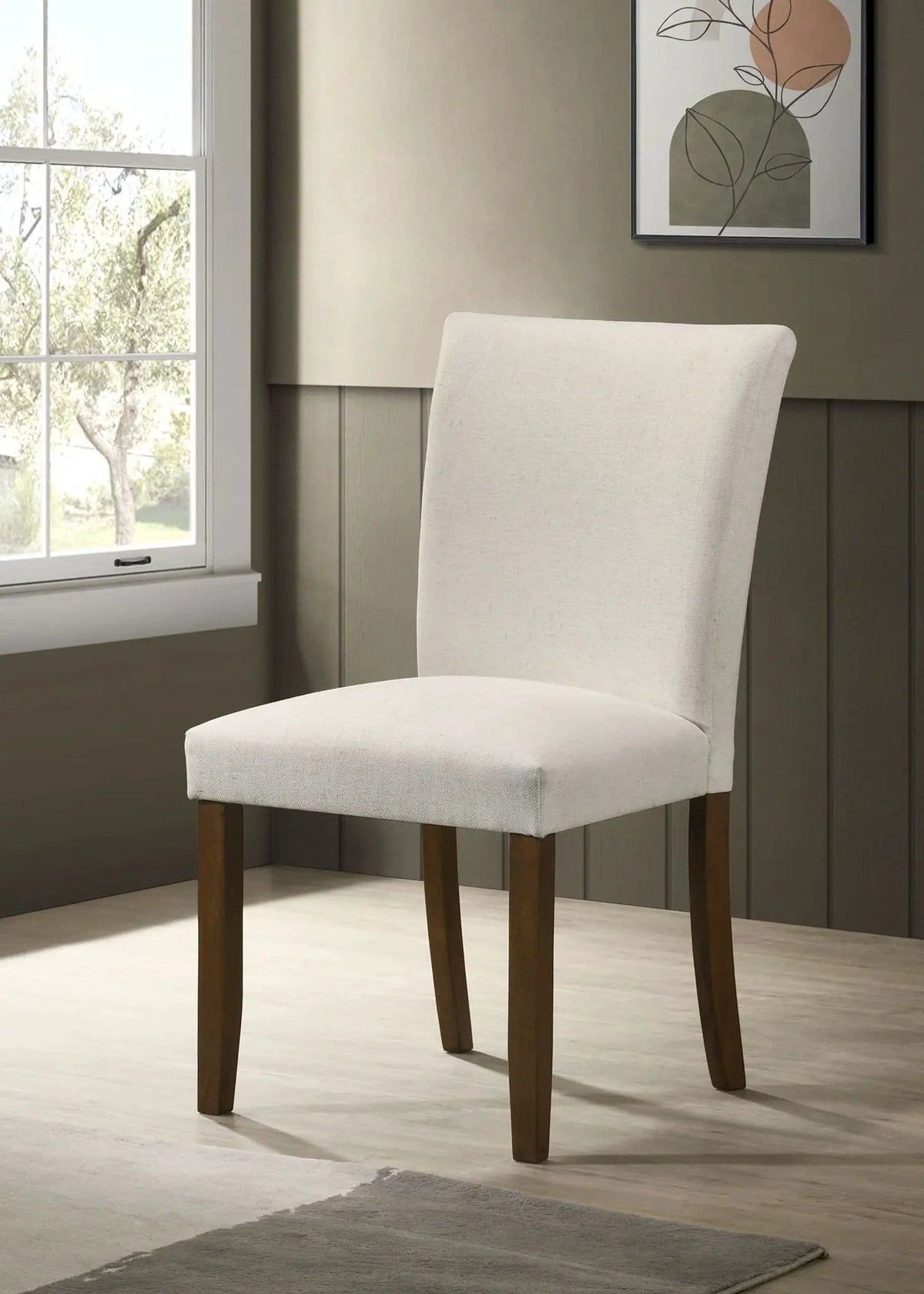 Paxton Upholstered Dining Side Chair Beige (Set of 2) | 19.5 x 23.75 x 36.75 in | Wood | Dining Room