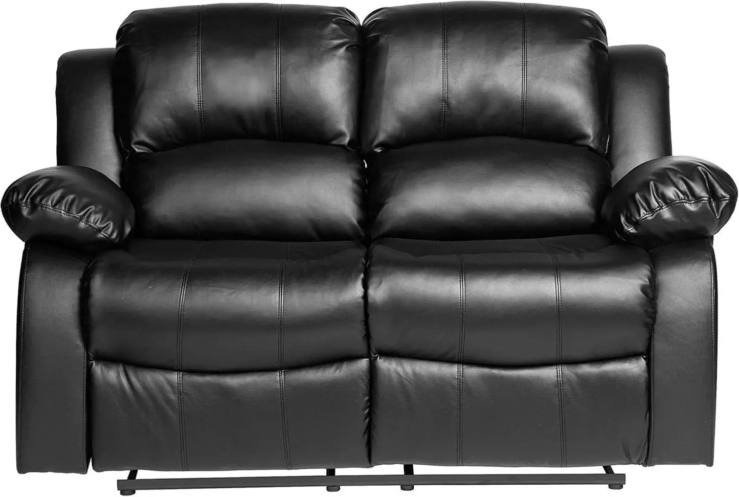 62.5 Inch Black Wall Hugger Recliner Loveseat Modern from PriceLows™