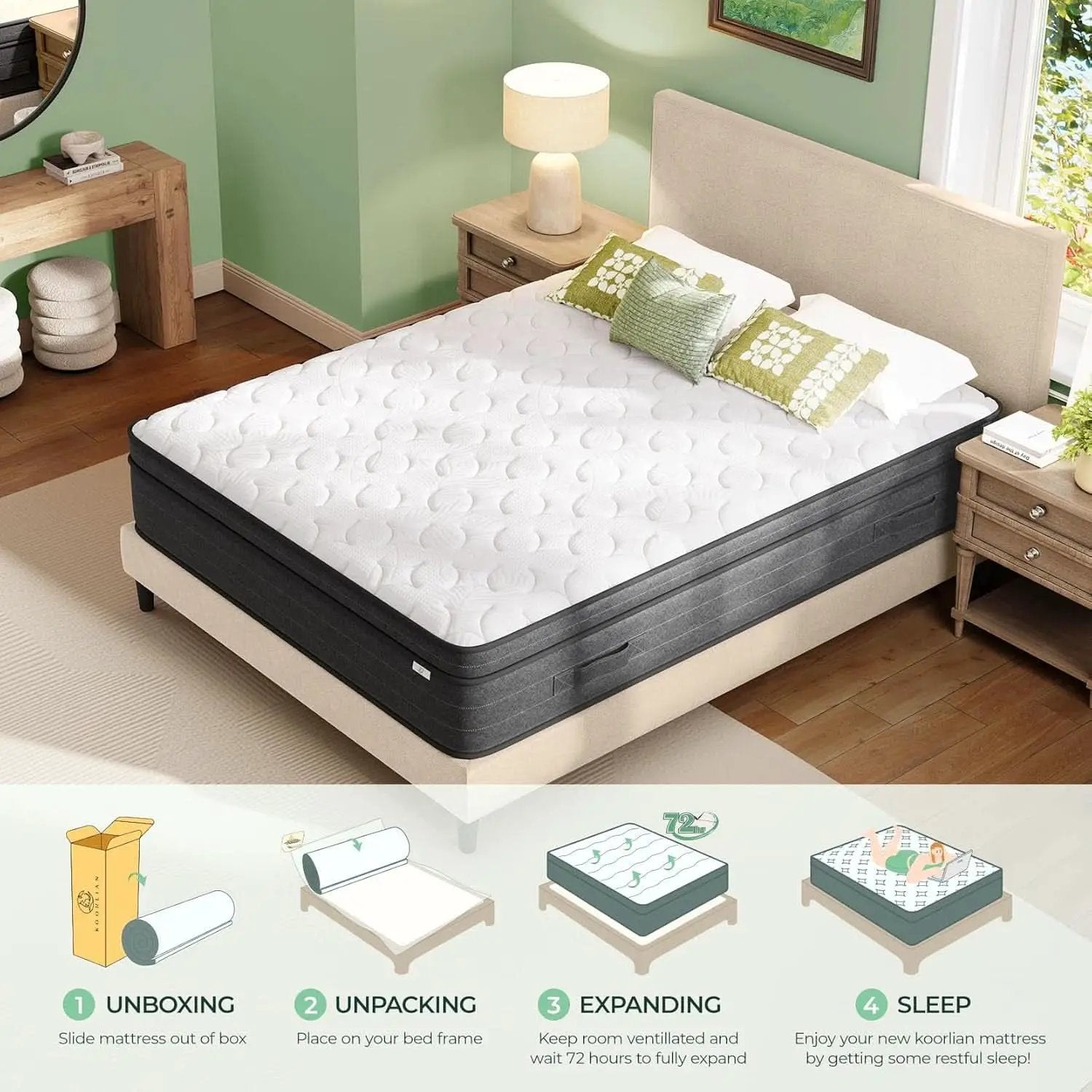 Queen Size 12 Inch Ultra Cooling Hybrid Sleep Technology Mattress from PriceLows™