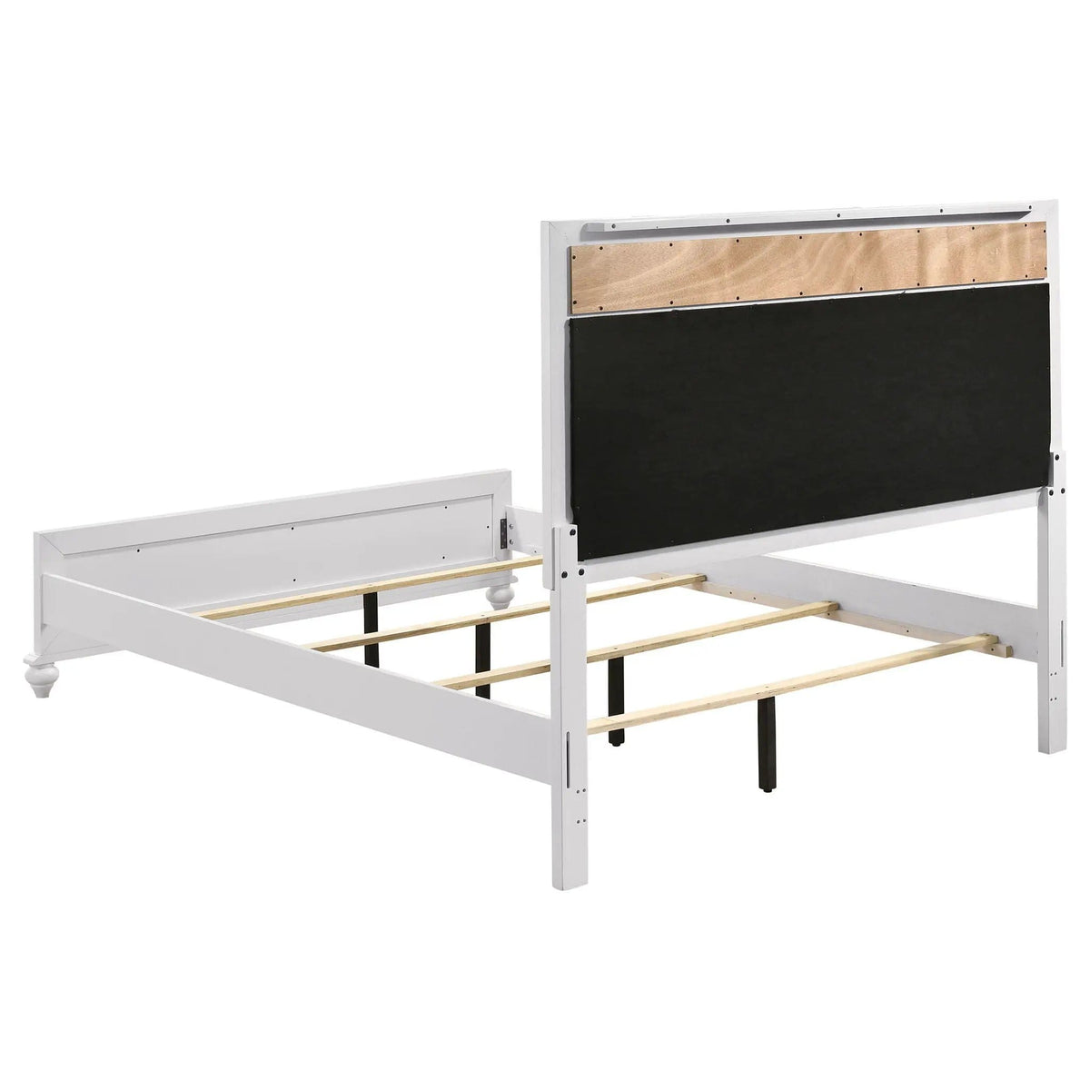 Barzini Wood Queen Panel Bed | 63.5 x 84.75 x 56 in | Wood | White