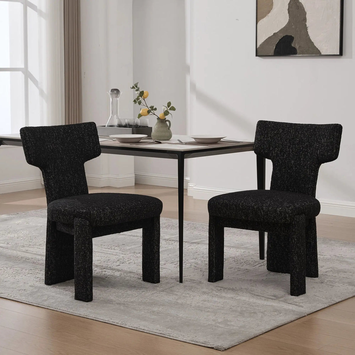 Armless Accent Chairs | Curved Back | Futuristic Design | Foam Padded Fabric