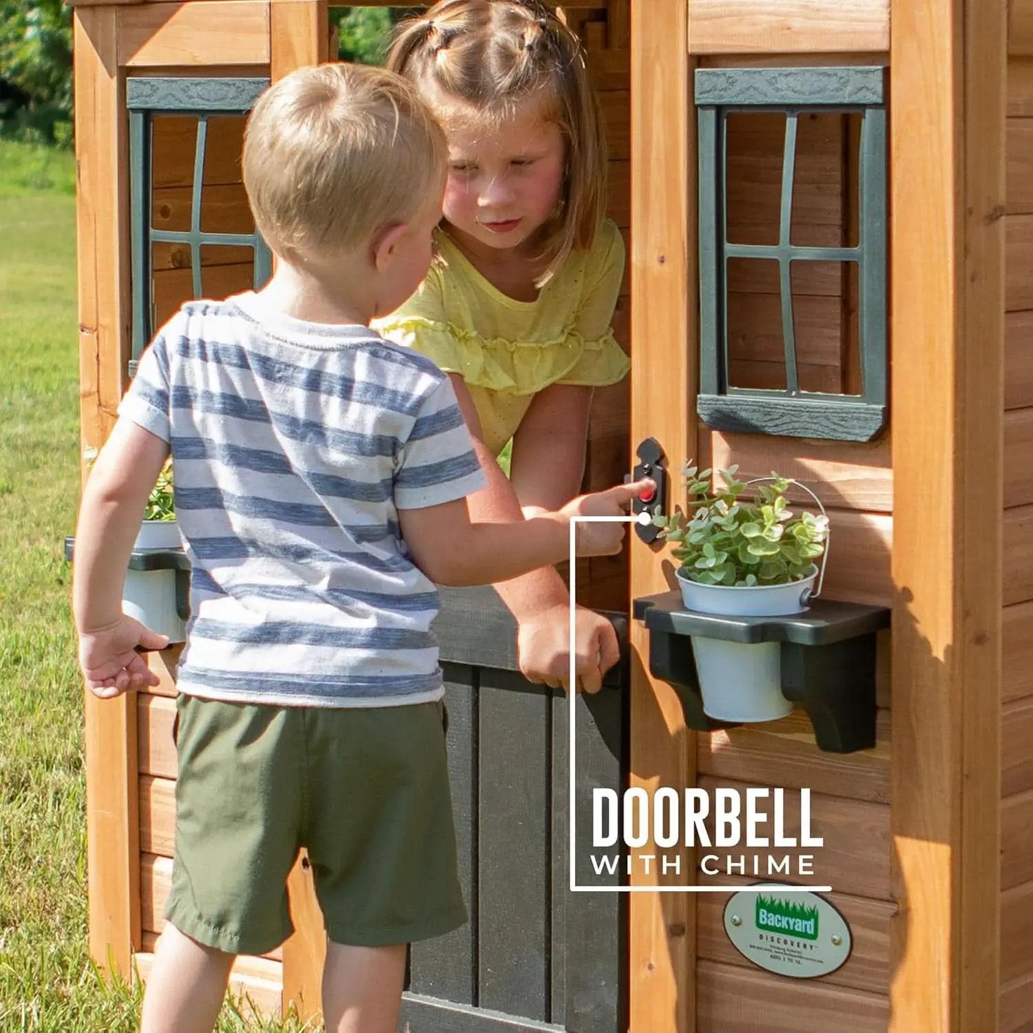 Cedarwood Kids Outdoor Playhouse With Integrated Kitchen from PriceLows™