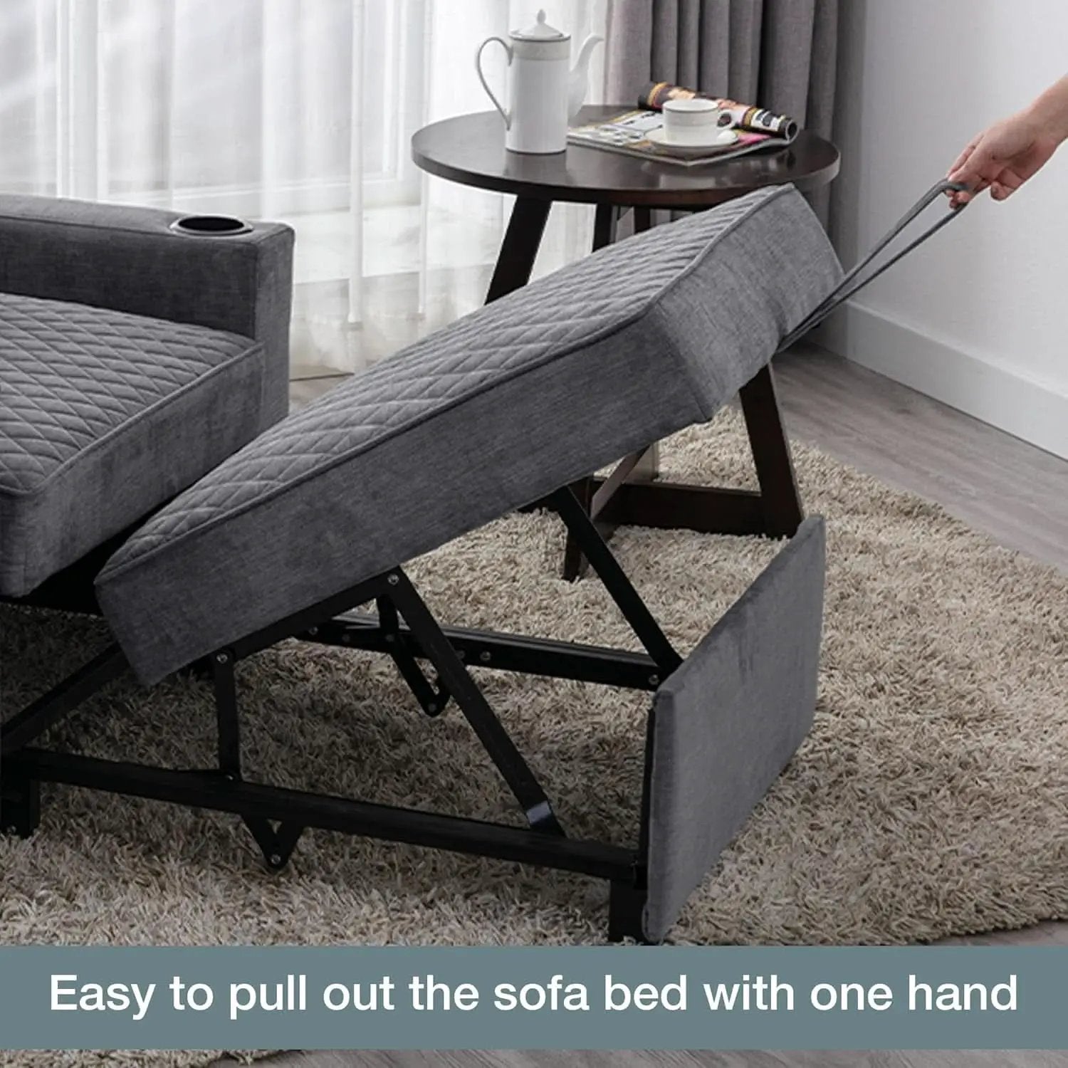 Light Grey Multifunctional Convertible Sofabed With Massage from PriceLows™
