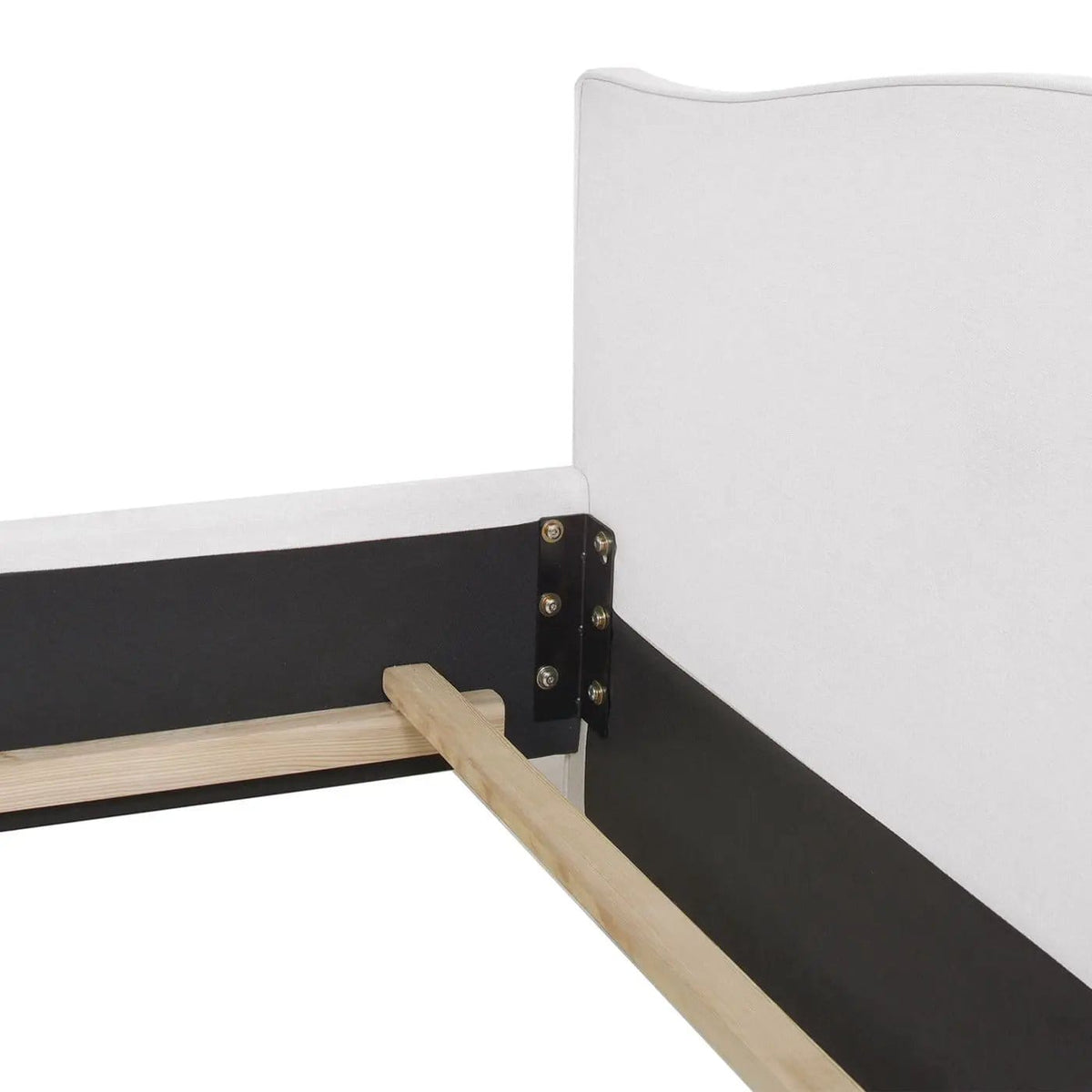Marcella Upholstered Shelter Headboard Bed | 5 Pieces | Fabric & Iron | Bedroom