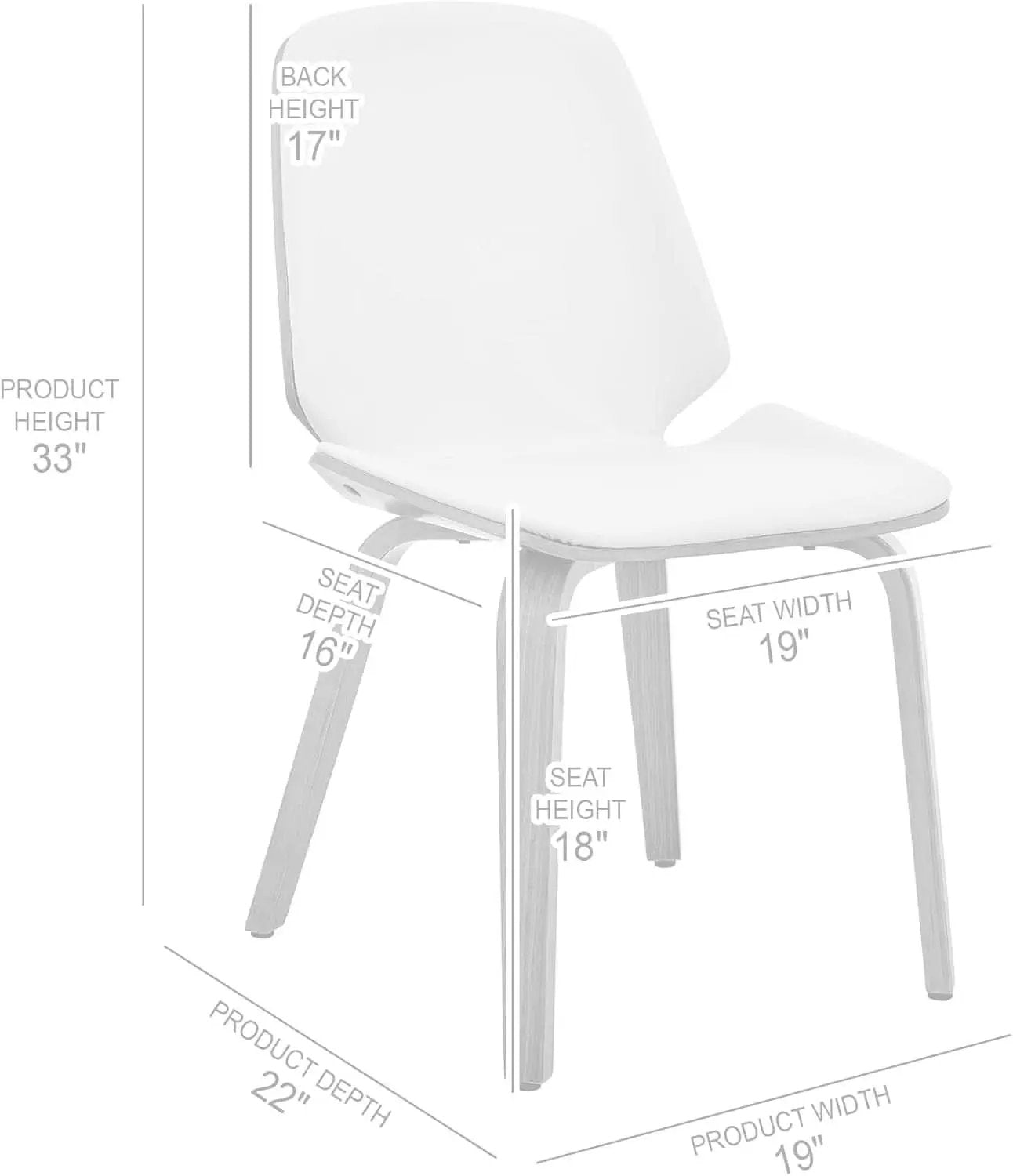 Gray Faux Leather Accent Dining Chair For Kitchen Table from PriceLows™