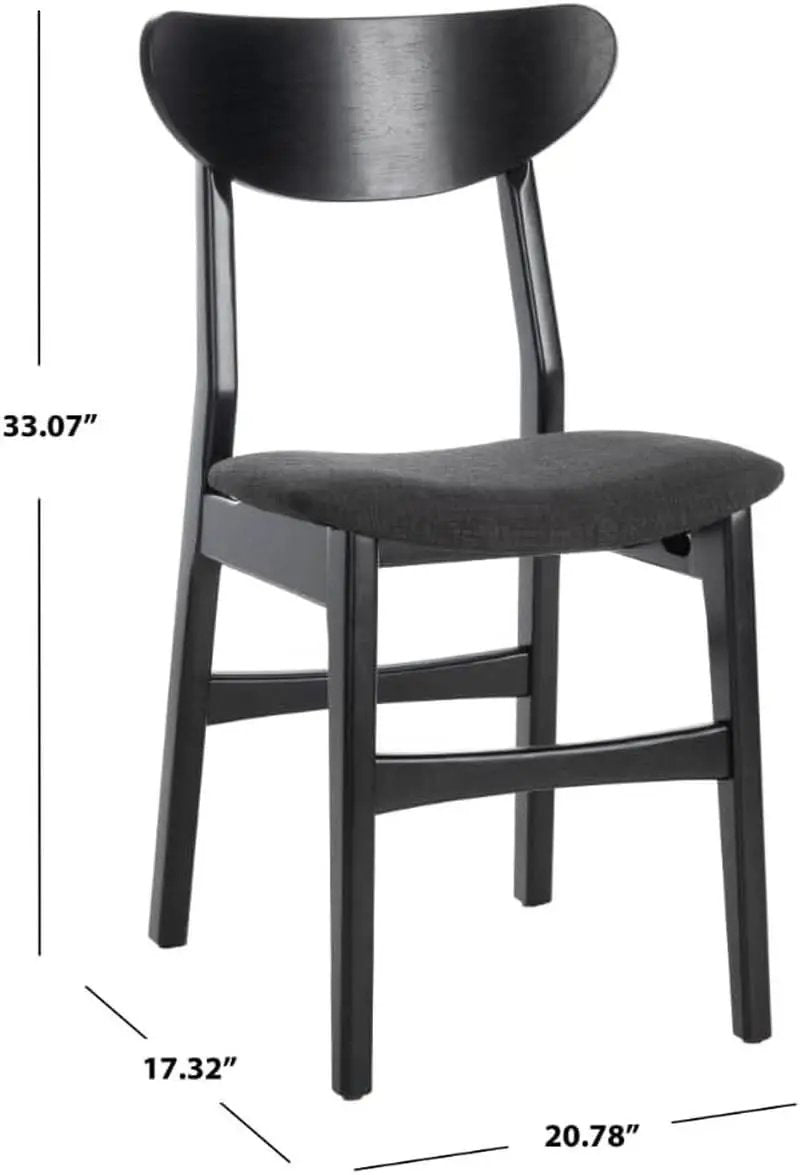 Home Lucca Retro Black Cushion Dining Chair Set Of 2 Wood from PriceLows™