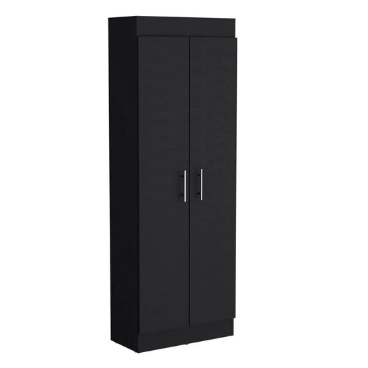 Clinton Pantry Cabinet Kitchen Storage | 11.9 x 23.6 x 66.8 in | Engineered Wood & Metal | Black