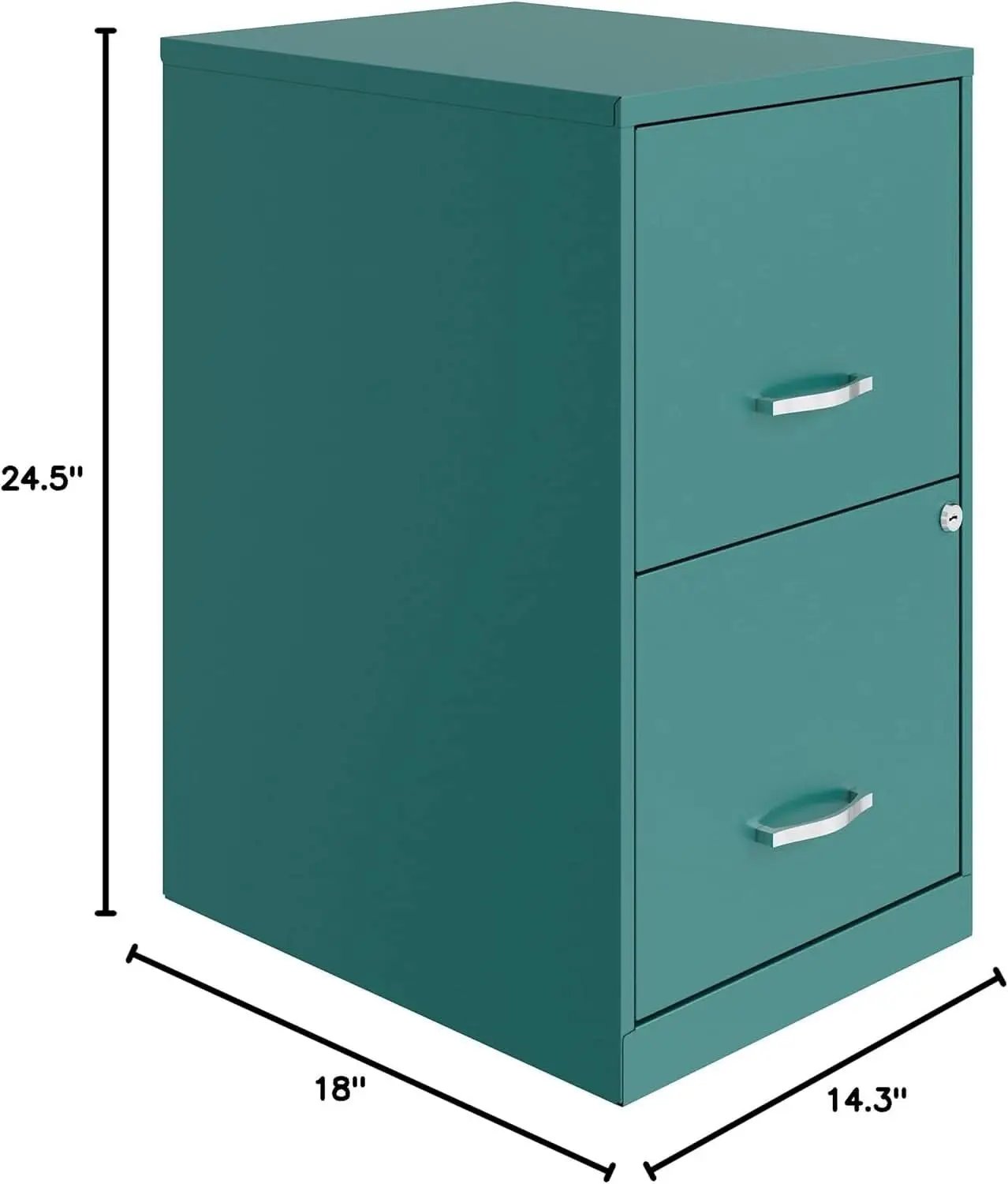 Teal 2-Drawer File Cabinet With Smooth-Glide Drawers, 14.2 Inch Width, 18 Inch Depth, 24.5 Inch Height, Steel from PriceLows™