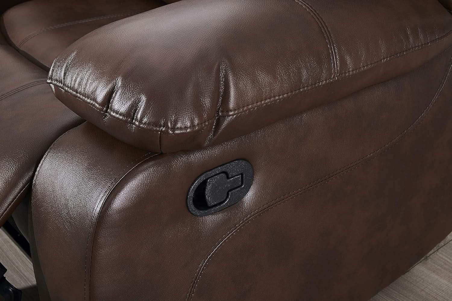 Brown Faux Leather Sofa and Loveseat Set Two Piece from PriceLows™