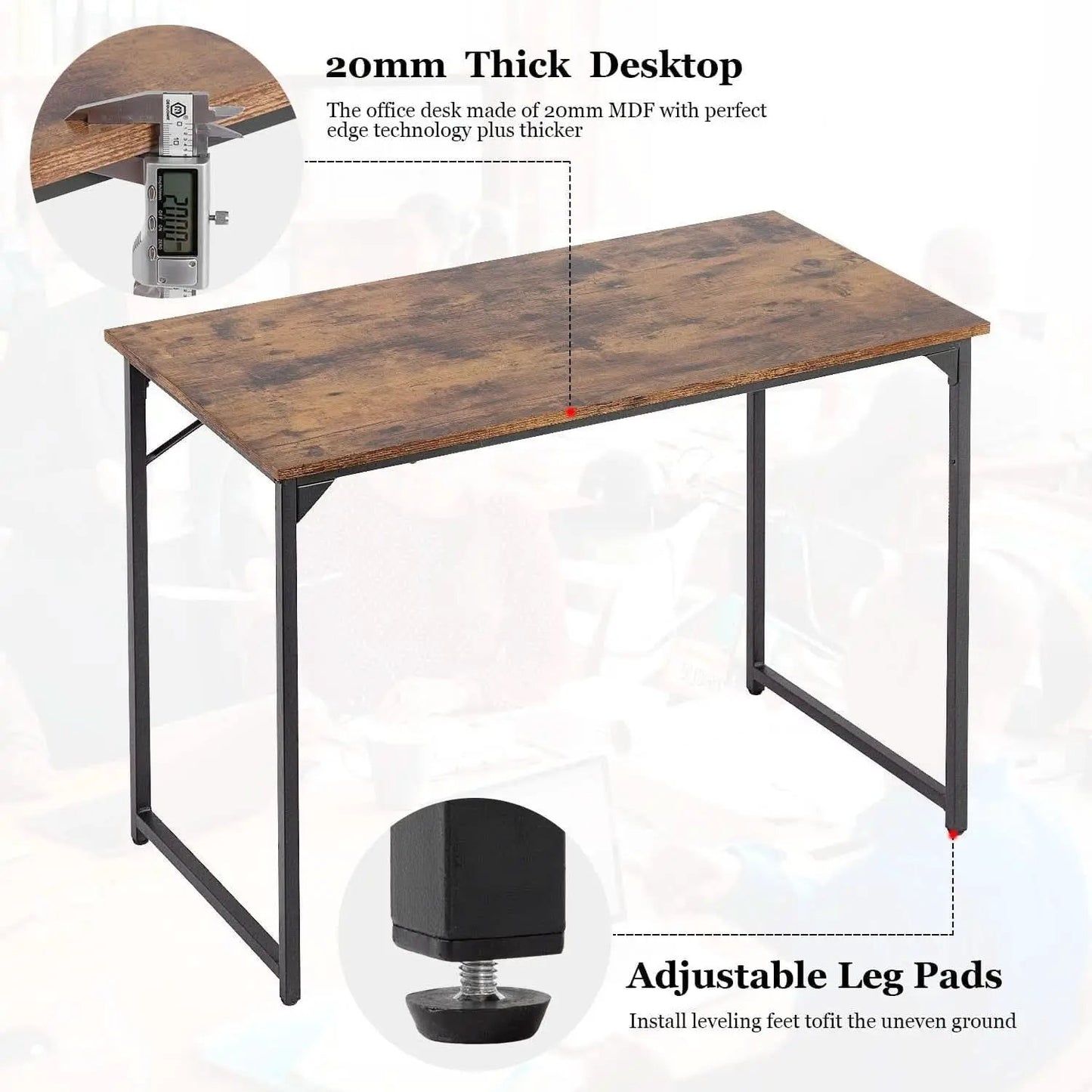 Industrial Laptop Desk 39.4 Inch Length 19.7 Inch Width from PriceLows™