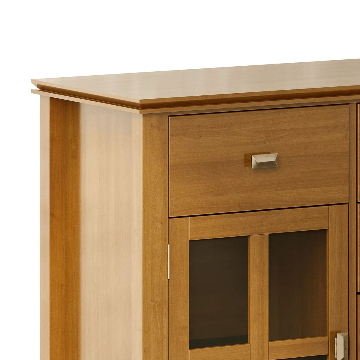 Artisan Sideboard Buffet | Handcrafted Solid Wood | 6 Center Drawers | Metal Glides
