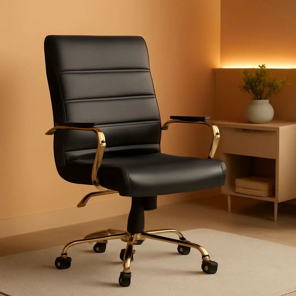Whitney Black High Back Leathersoft Desk Chair Swivel from PriceLows™