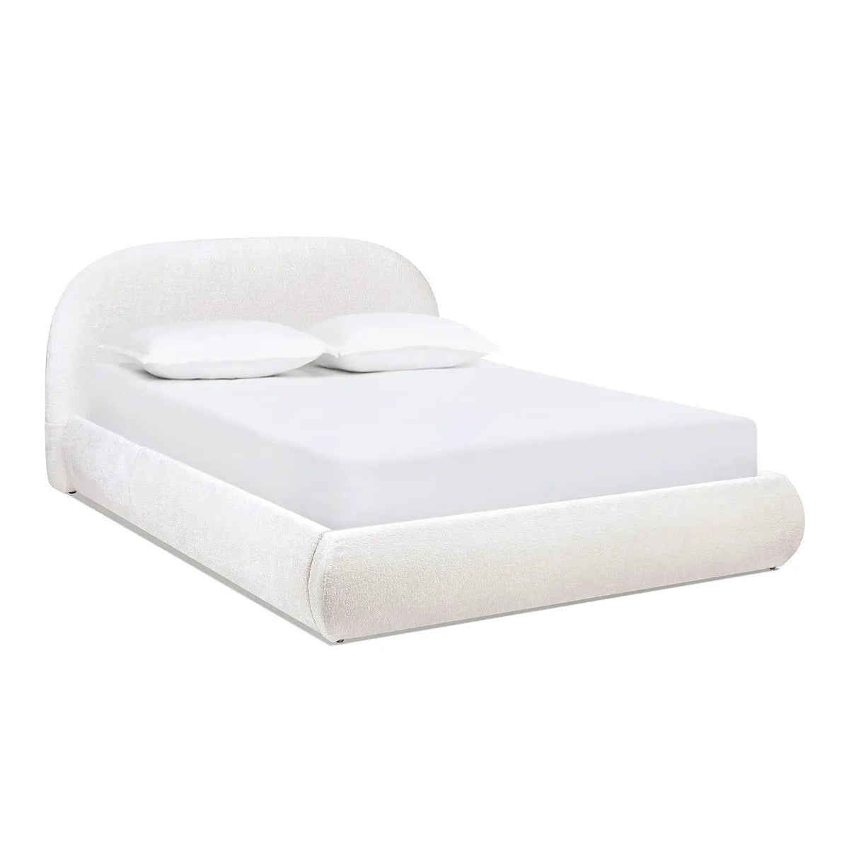 Archie Upholstered Platform Bed | Puffy Arch Headboard | Grounded Design | No Box Spring Needed