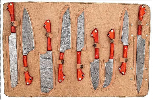 Custom Handmade Damascus Steel Chef Knife 13” with 8” Blade, Pakkawood Handle | 8 Inch | Damascus Steel | Kitchen Knives Set