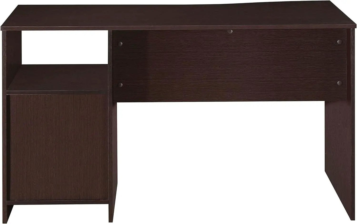 Wenge Computer Desk With 3 Drawers And Side Storage Shelf from PriceLows™
