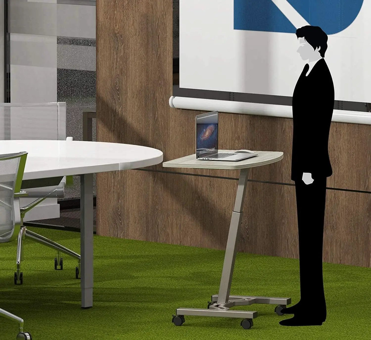 Height Adjustable Laptop Desk Cart, 28 To 33 Inch, Maple from PriceLows™