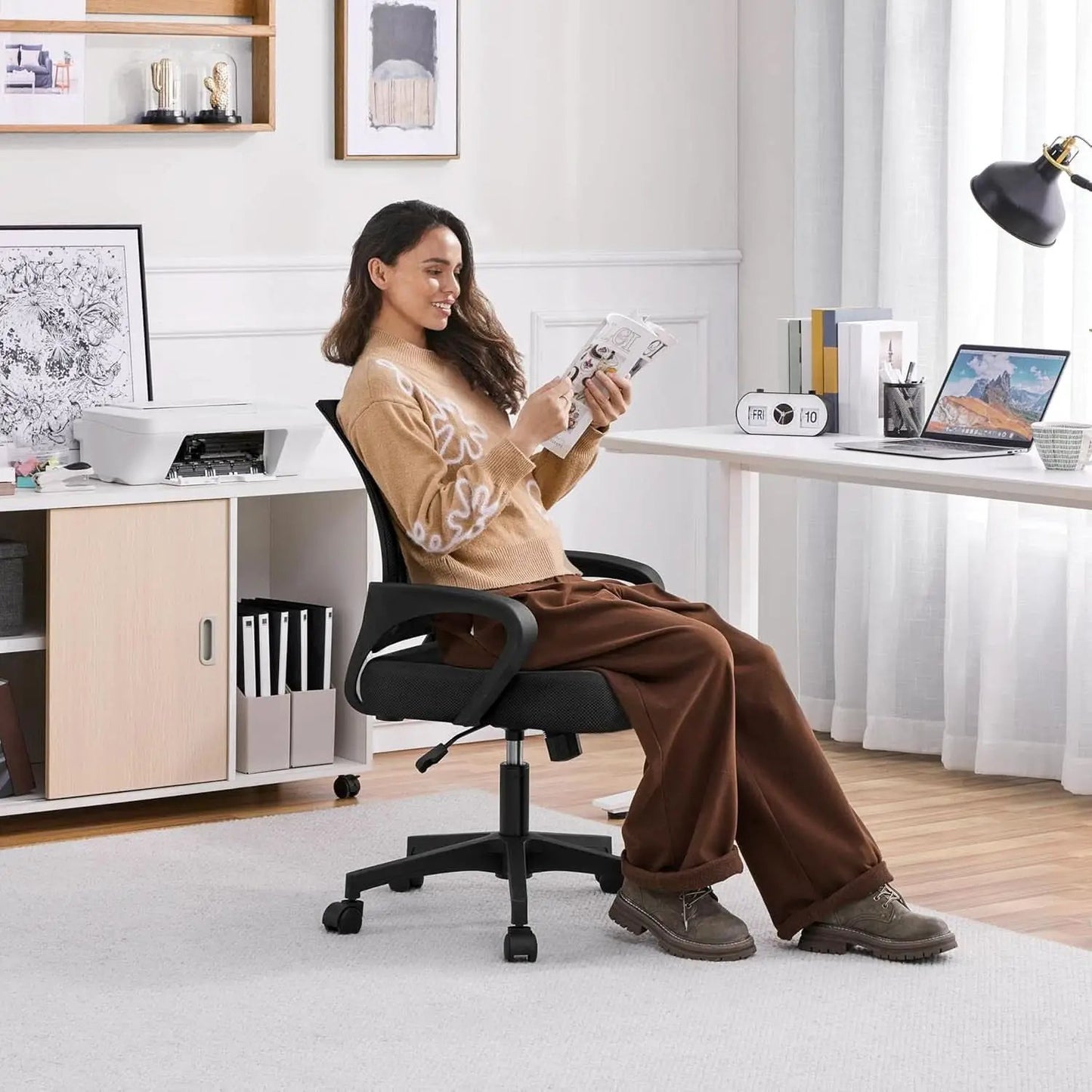 Ergonomic Mesh Office Chair With Lumbar Support Black from PriceLows™
