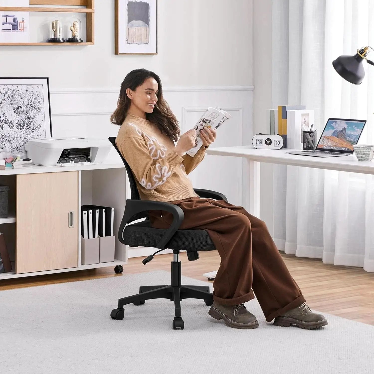 Ergonomic Mesh Office Chair With Lumbar Support Black from PriceLows™