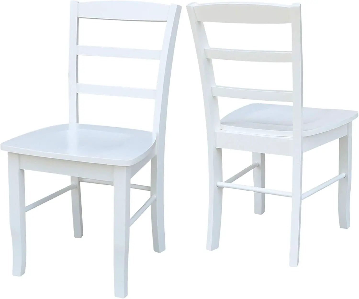 Madrid Ladderback Dining Chairs Set Of Two White Finish from PriceLows™
