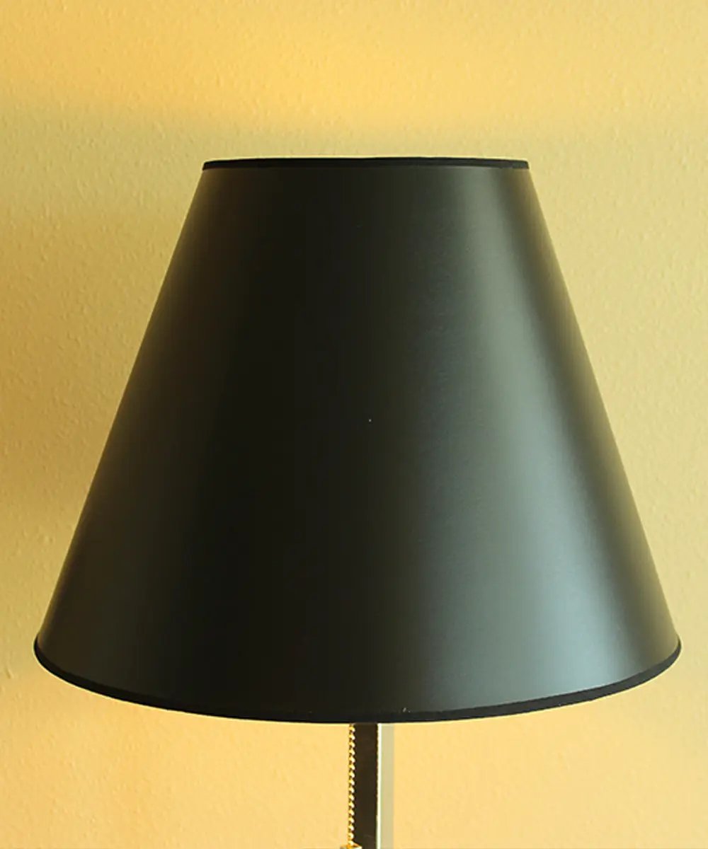 Empire Lampshade | 14W X 11H | Black With Gold Lining | Hardback