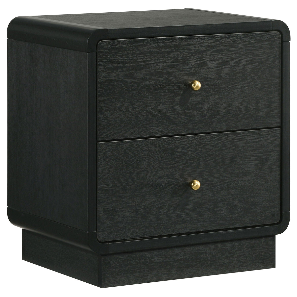 Cavelle 2-drawer Nightstand Bedside Table | 21.75 x 16.75 x 23.5 in | Metal & Brass | Black