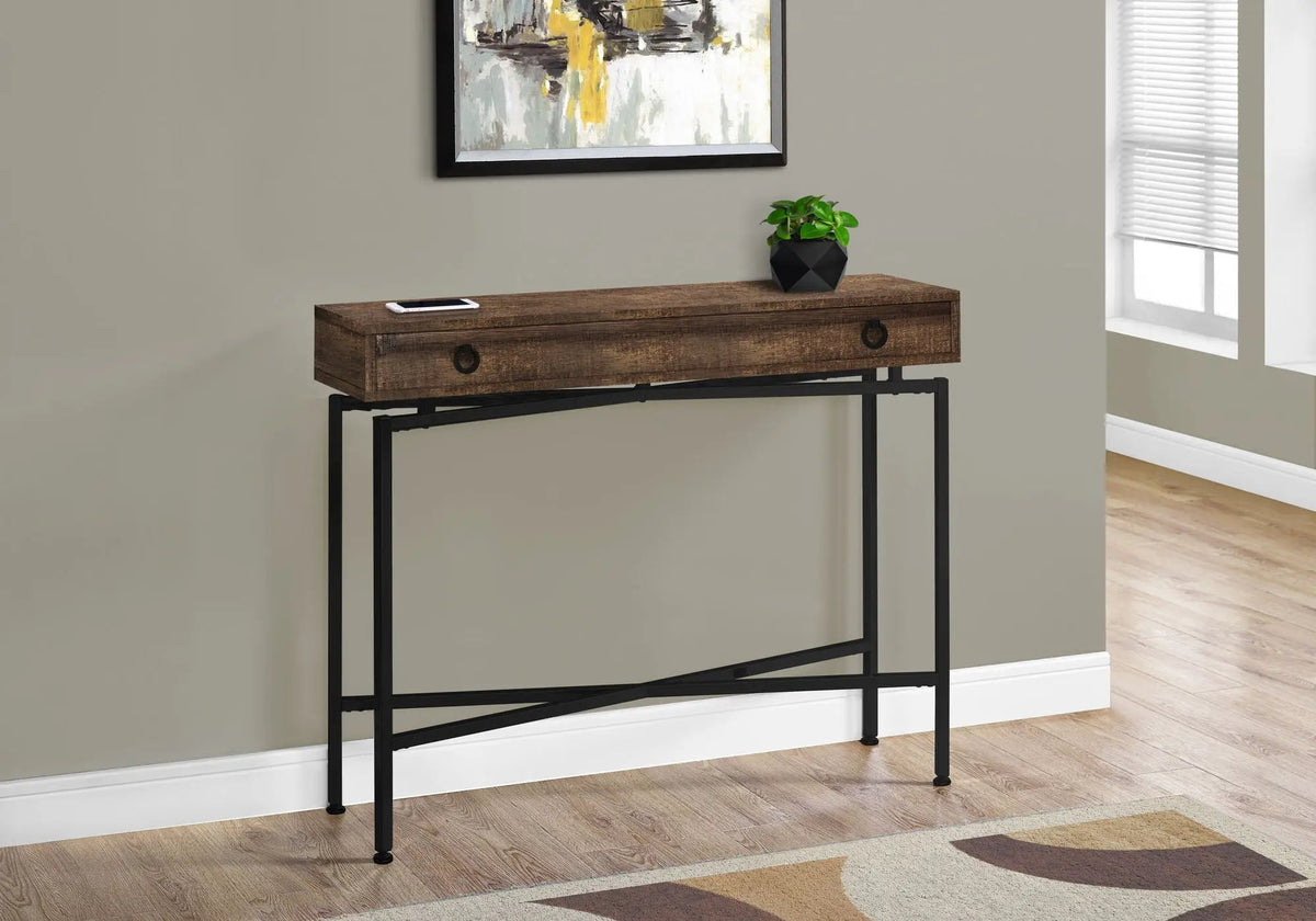 Entryway Console Table | 42.5 Inch Width | Large Storage Drawer | Reclaimed Barn Style Finish