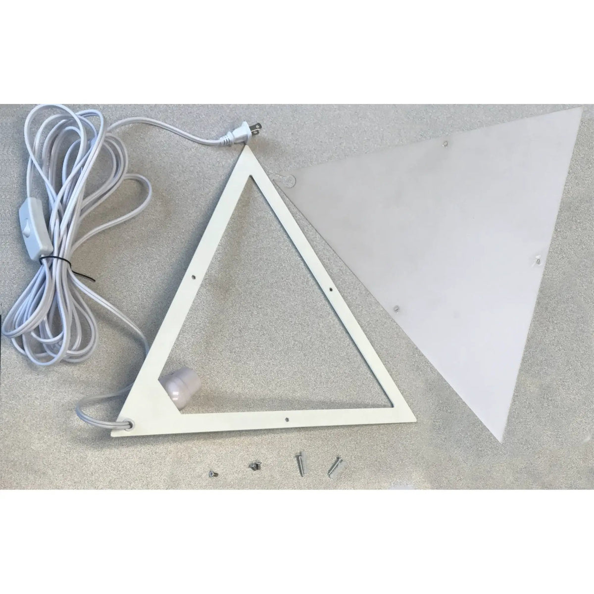 Triangle Corner Light | 16 Inch Wide | 17 Ft Cord | White Shade