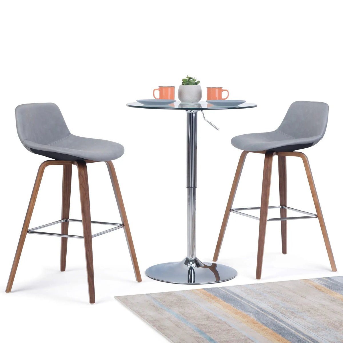 Randolph Bentwood Stools | Set Of 2 | Mid Century Modern Style | Counter And Bar Height