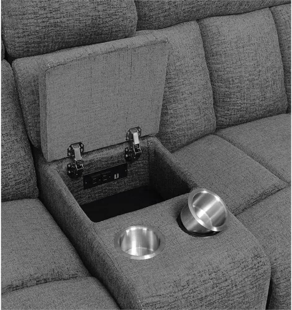 Bahrain 6 Piece Charcoal Motion Sectional Sofa Living Room from PriceLows™