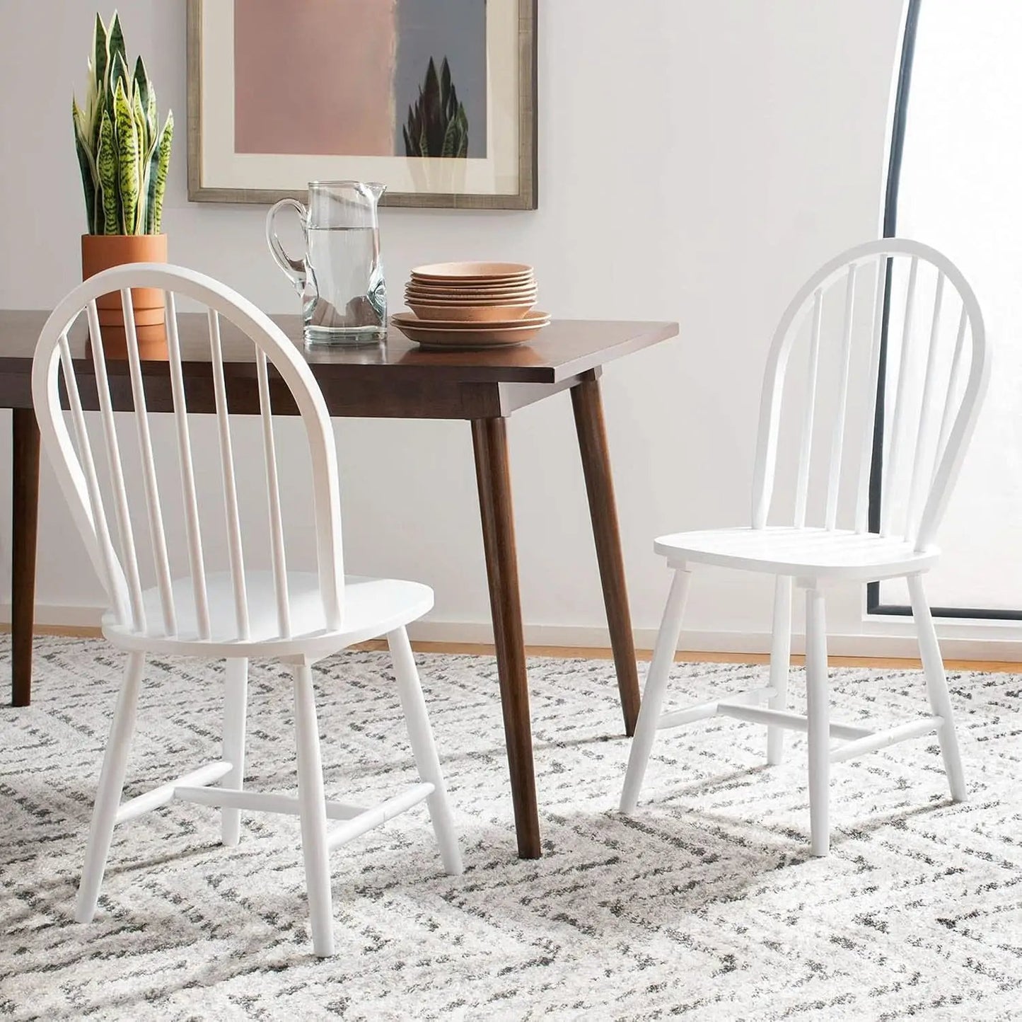 Dining Chairs 18 Inch Spindle Back Set Of Two Farmhouse from PriceLows™