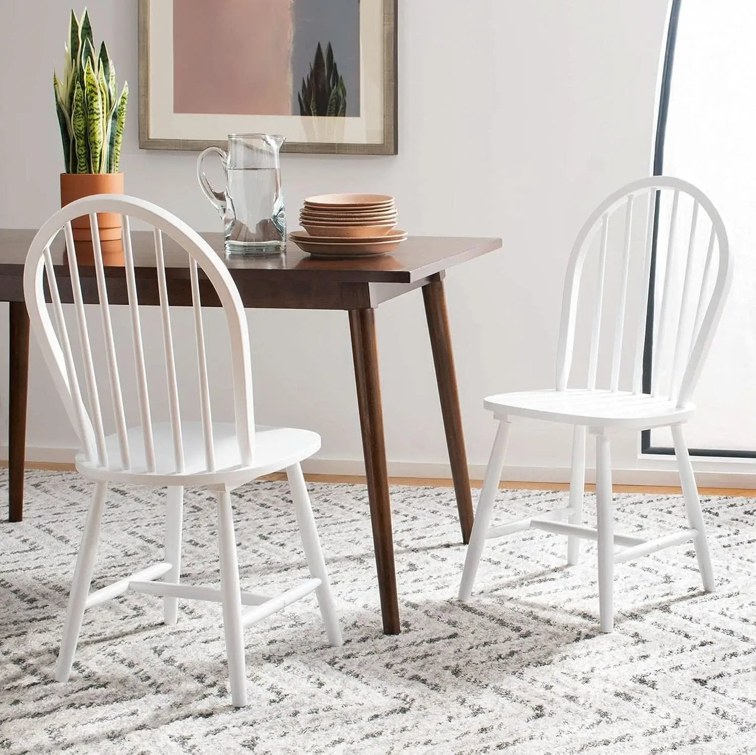 Dining Chairs 18 Inch Spindle Back Set Of Two Farmhouse from PriceLows™