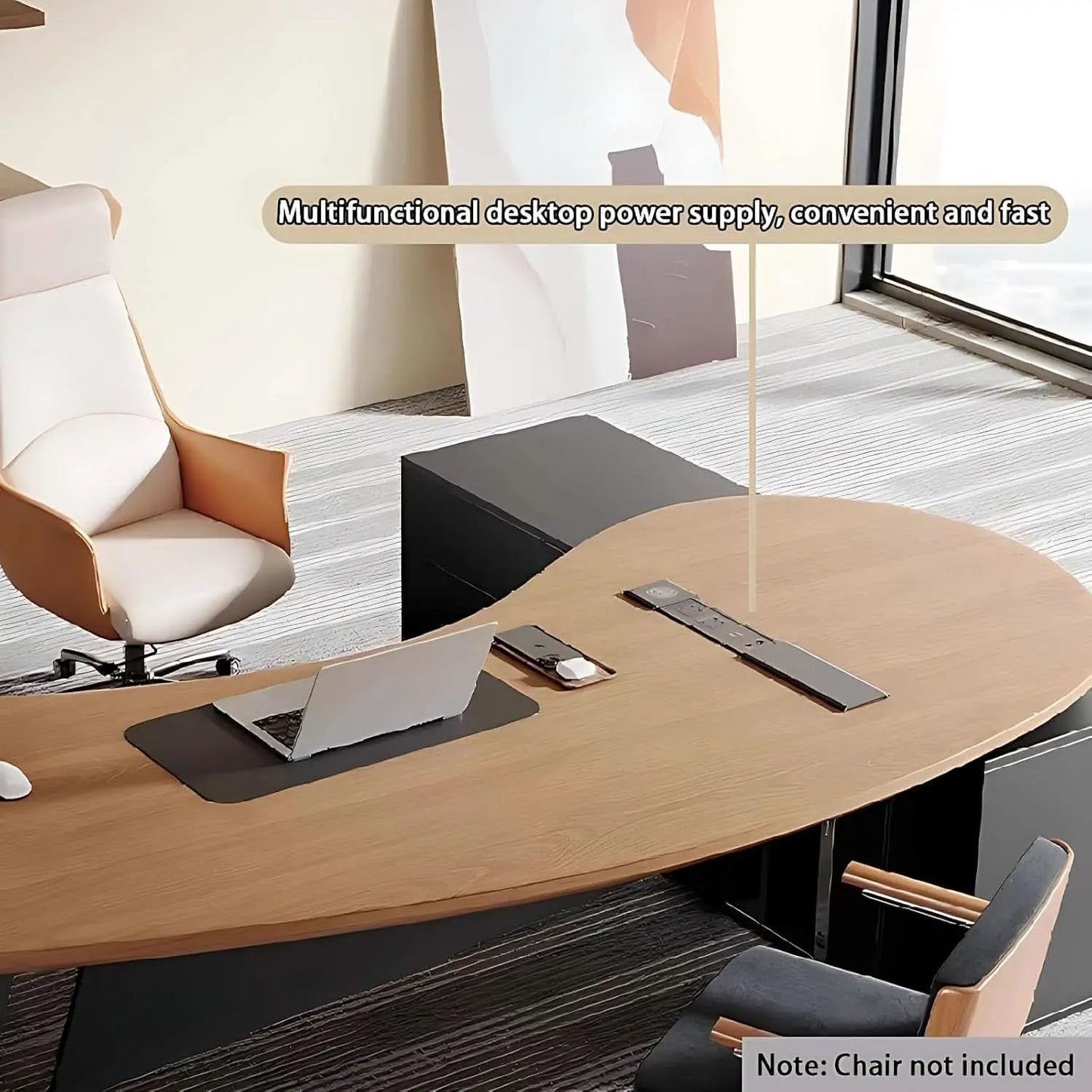 L Shaped Desk With Solid Wood 80 Inch Executive Work space Desk from PriceLows™
